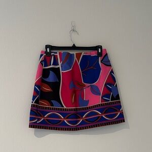 Zara Pink & Blue Patterned Skirt
